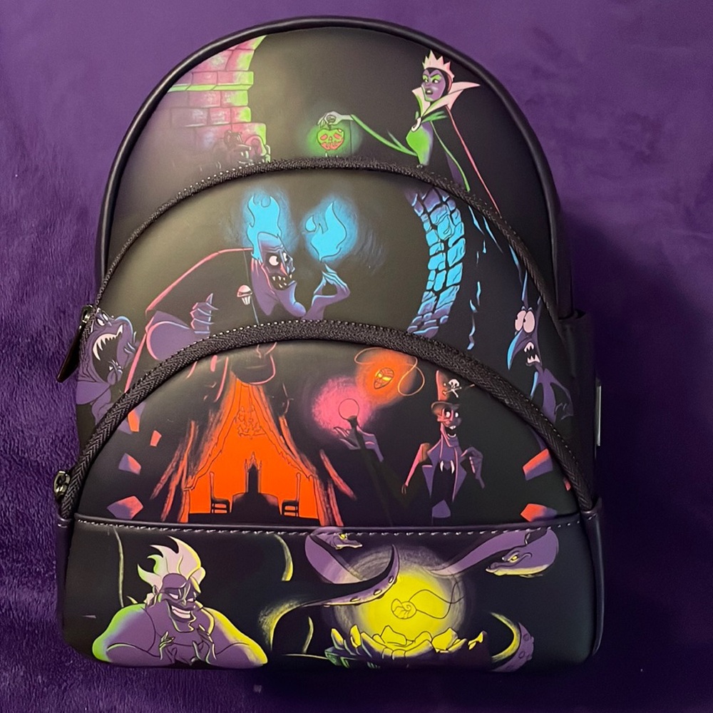 Loungefly Disney Villains Glow in the Dark Mini Backpack